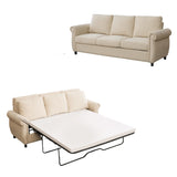 Medium-Firm Linen Sleeper Sofa Bed With Pull-Out Mattress - Omega Lifestyles