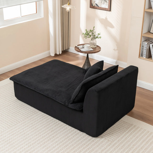 Corduroy Foam Right Armrest Chaise Lounge Chair - Omega Lifestyles