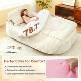 Modern Linen Foam-Filled Convertible Sleeper Sofa Bed With Pillows - Omega Lifestyles