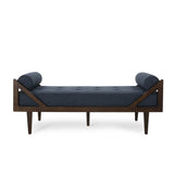 Chic Navy Blue Fabric Button-Tufted Chaise Lounge - Omega Lifestyles