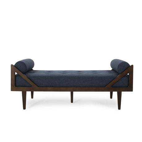 Chic Navy Blue Fabric Button-Tufted Chaise Lounge - Omega Lifestyles