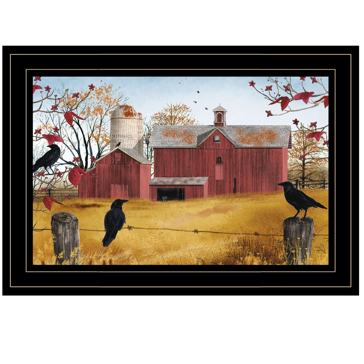 Framed Autumn Gold Multicolor Wall Art Print - Omega Lifestyles