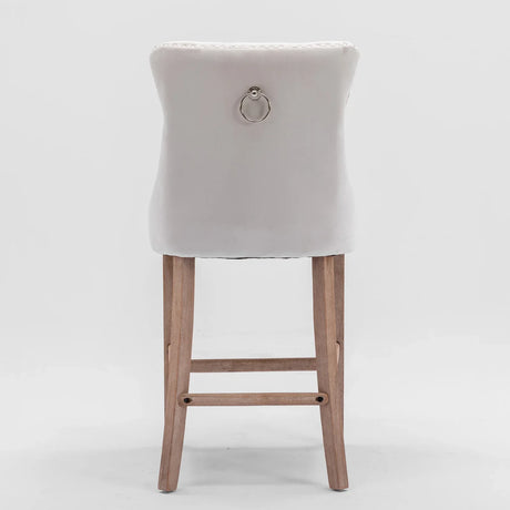 Set Of 2 Contemporary Velvet Upholstered Barstools - Omega Lifestyles