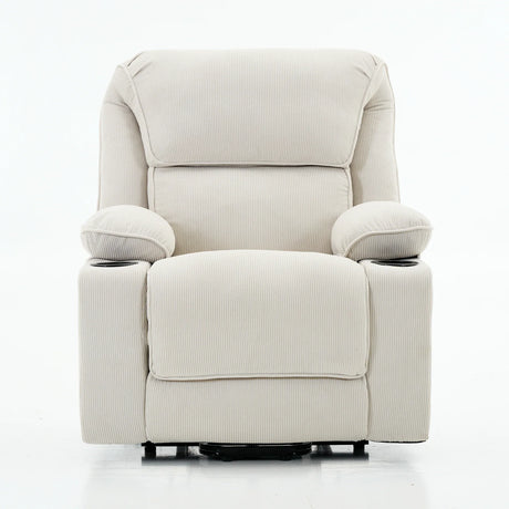 Ivory Remote-Controlled Heated Massage Assistive Recliner - Omega Lifestyles