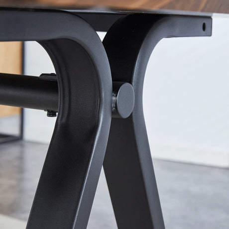 Transferred Walnut Leg Suede Backrest Dining Chair And Table Set - Omega Lifestyles