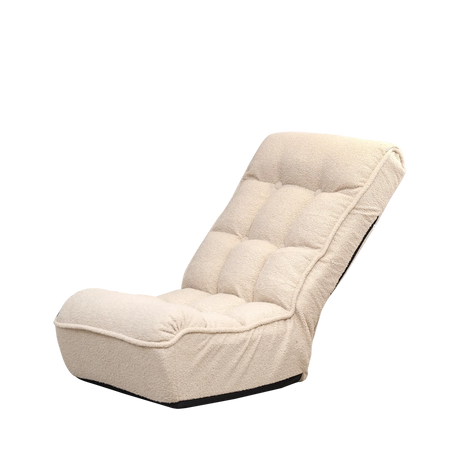Adjustable White Japanese-Style Reclining Folding Floor Chair - Omega Lifestyles