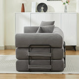 Corduroy Folding Sofa Bed With Foam Spring Mattress - Omega Lifestyles
