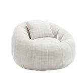 Ergonomic Chenille Foam-Padded Round Chair With Ottoman - Omega Lifestyles
