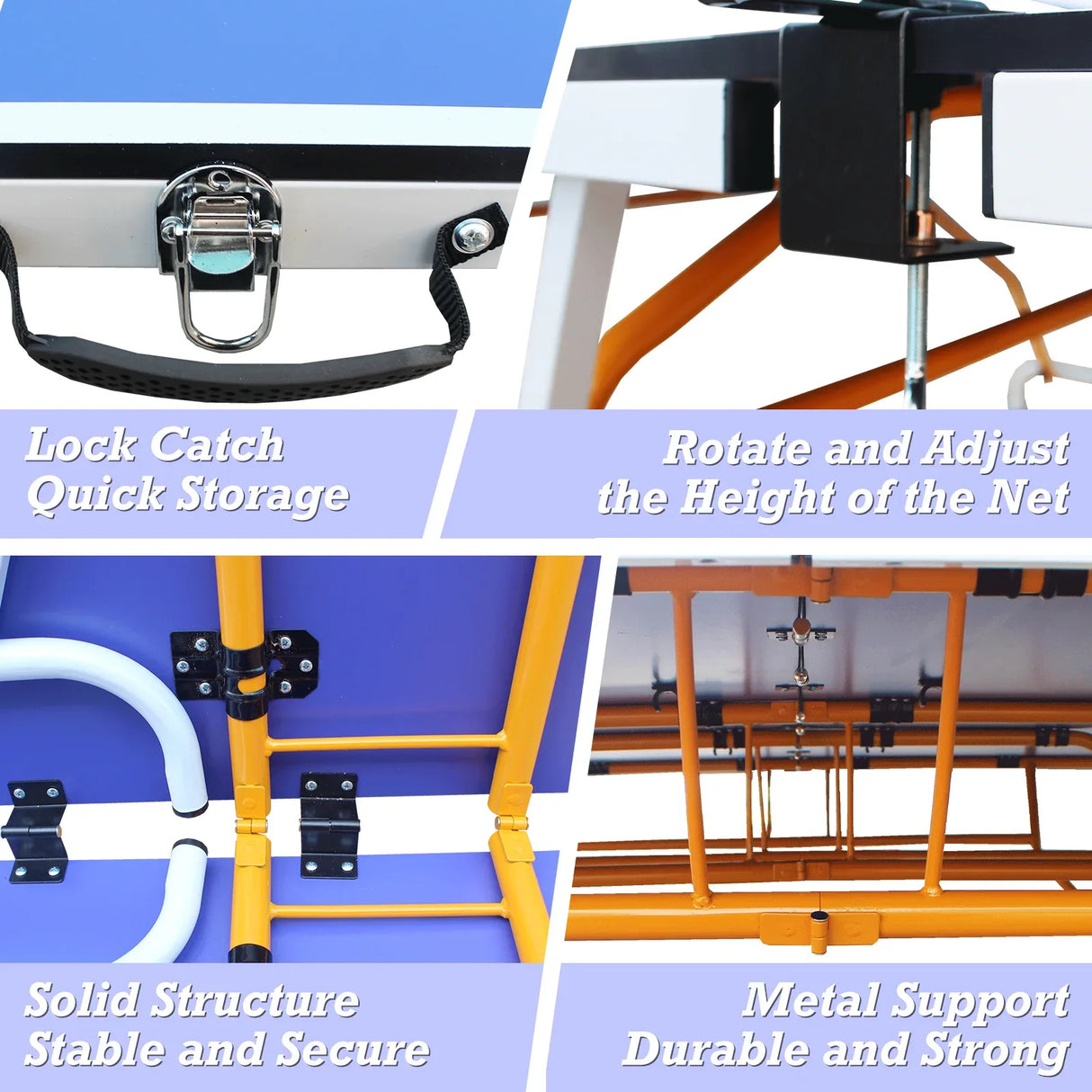 Foldable Mid-Size 9ft Portable Table Tennis Table Set - Omega Lifestyles