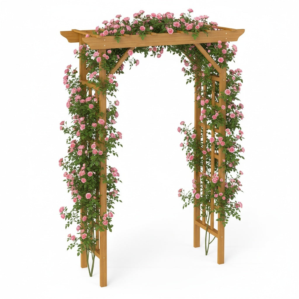 Solid Wood Fir Wood Wedding Arbor Garden Arch