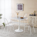 5-Piece Mid-Century MDF Top Metal Leg Dining Set