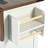 Farmhouse Kitchen Island Cart With Power Outlet - Omega Lifestyles