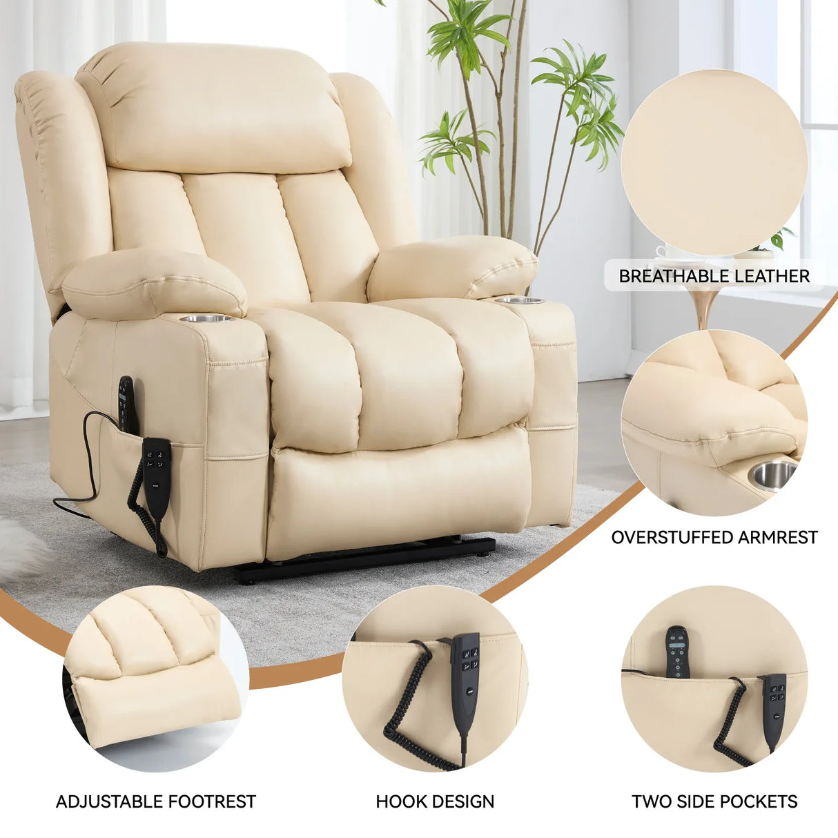 Dual Motor Power Lift Recliner Chair With Massage Heating - Omega Lifestyles