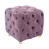 Purple Velvet Storage Ottoman Footstool With High-Density Foam - Omega Lifestyles