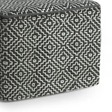Square Woven Outdoor Indoor Gray Fabric Pouf Seat - Omega Lifestyles