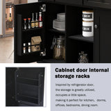 Kitchen Cart With Rubber Wood Drop-Leaf Countertop Storage - Omega Lifestyles