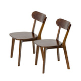 Set of 2 Mid-Century Modern Solid Wood Dining Chairs