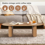 Tapered MDF Natural Wood Rounded Edge Coffee Table - Sleep Galleria