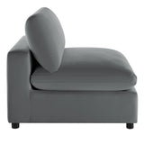 Plush Modern Armless Slipper Chair With Solid Wood Legs - Omega Lifestyles