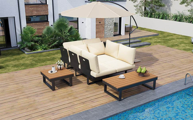 Adjustable Reclining Outdoor Sectional Patio Furniture Set - Omega Lifestyles