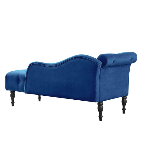 Velvet Tufted Chaise Lounge With Pillow - Omega Lifestyles
