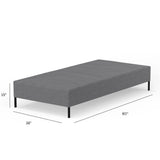 Twin XL Knock Down Grey Fabric Metal Mattress Foundation - Omega Lifestyles