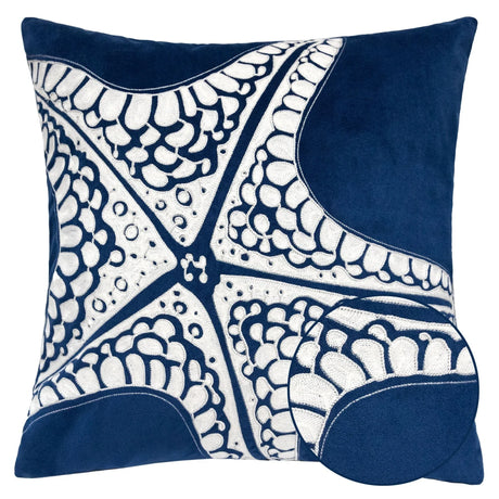 Indigo Polyester Velvet Decorative Square Pillowcase 20x20 - Omega Lifestyles