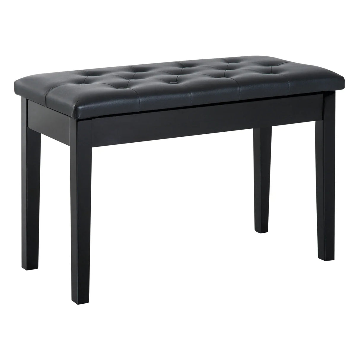 Faux Leather Duet Piano Bench With Padded Cushion - Omega Lifestyles