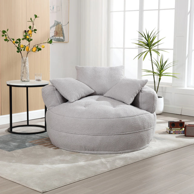 Modern Chenille Circular Foam Sponge Sleeper Chair - Omega Lifestyles