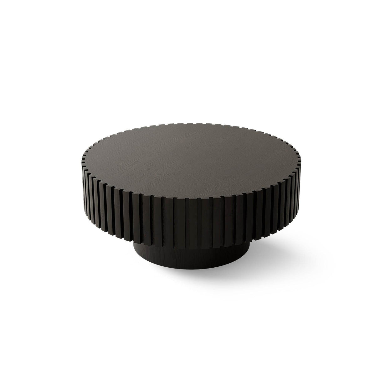 Modern Round Pedestal Coffee Table With Handmade Relief - Sleep Galleria
