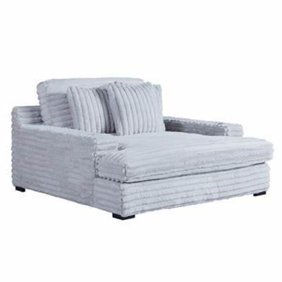 Corduroy Jumbo Chaise Lounge Chair With Cup Holders - Omega Lifestyles