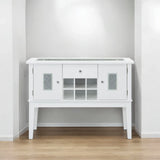 Contemporary White High Gloss Synthetic Wood Server Cabinet - Omega Lifestyles
