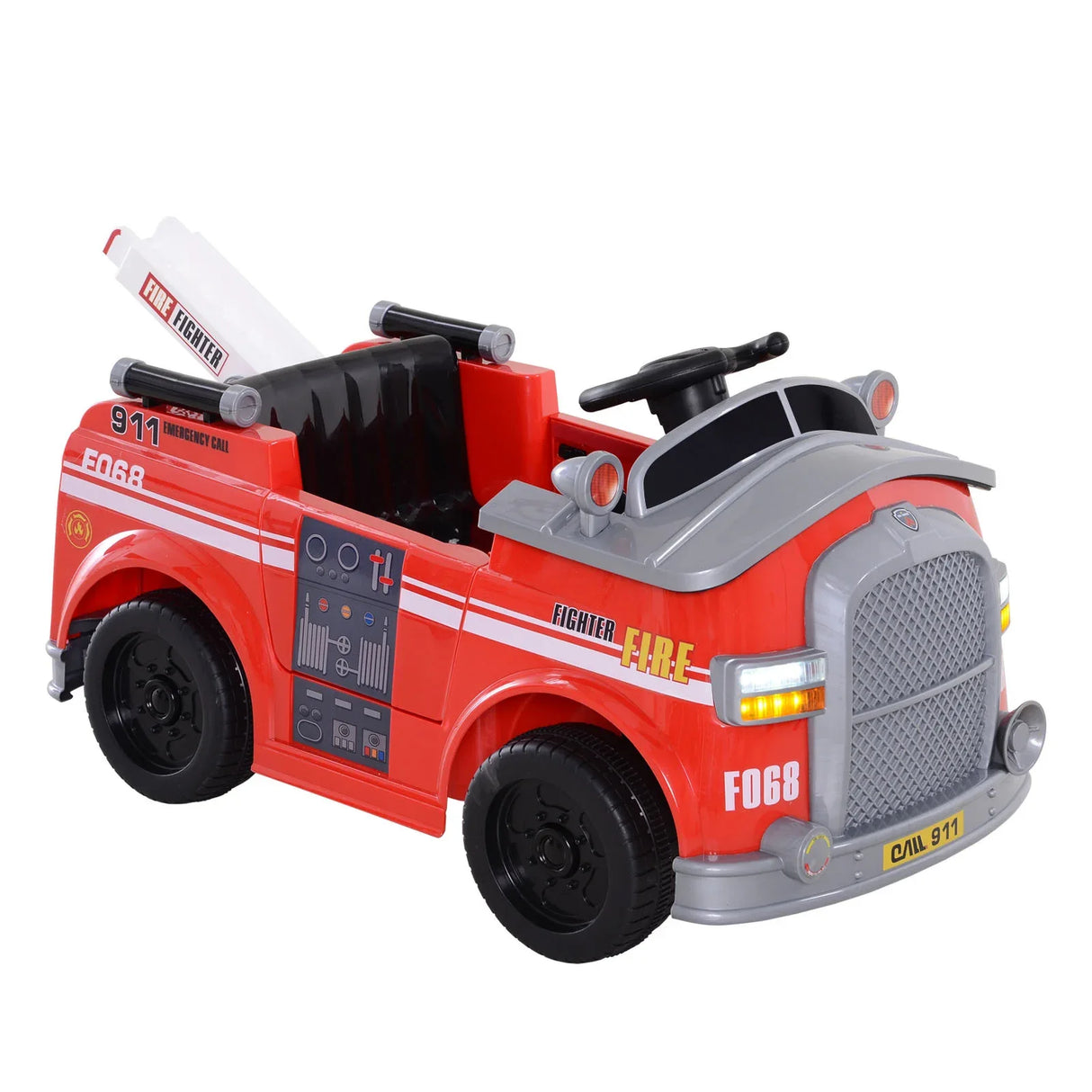Electric Ride-On Fire Truck Vehicle With Remote Control - Omega Lifestyles