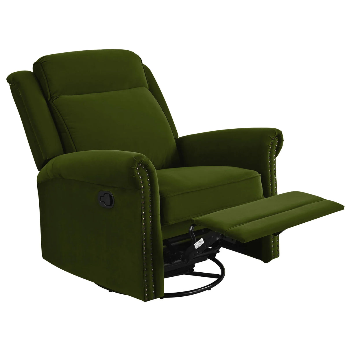 Modern Velvet Adjustable Backrest Swivel Recliner Chair - Omega Lifestyles