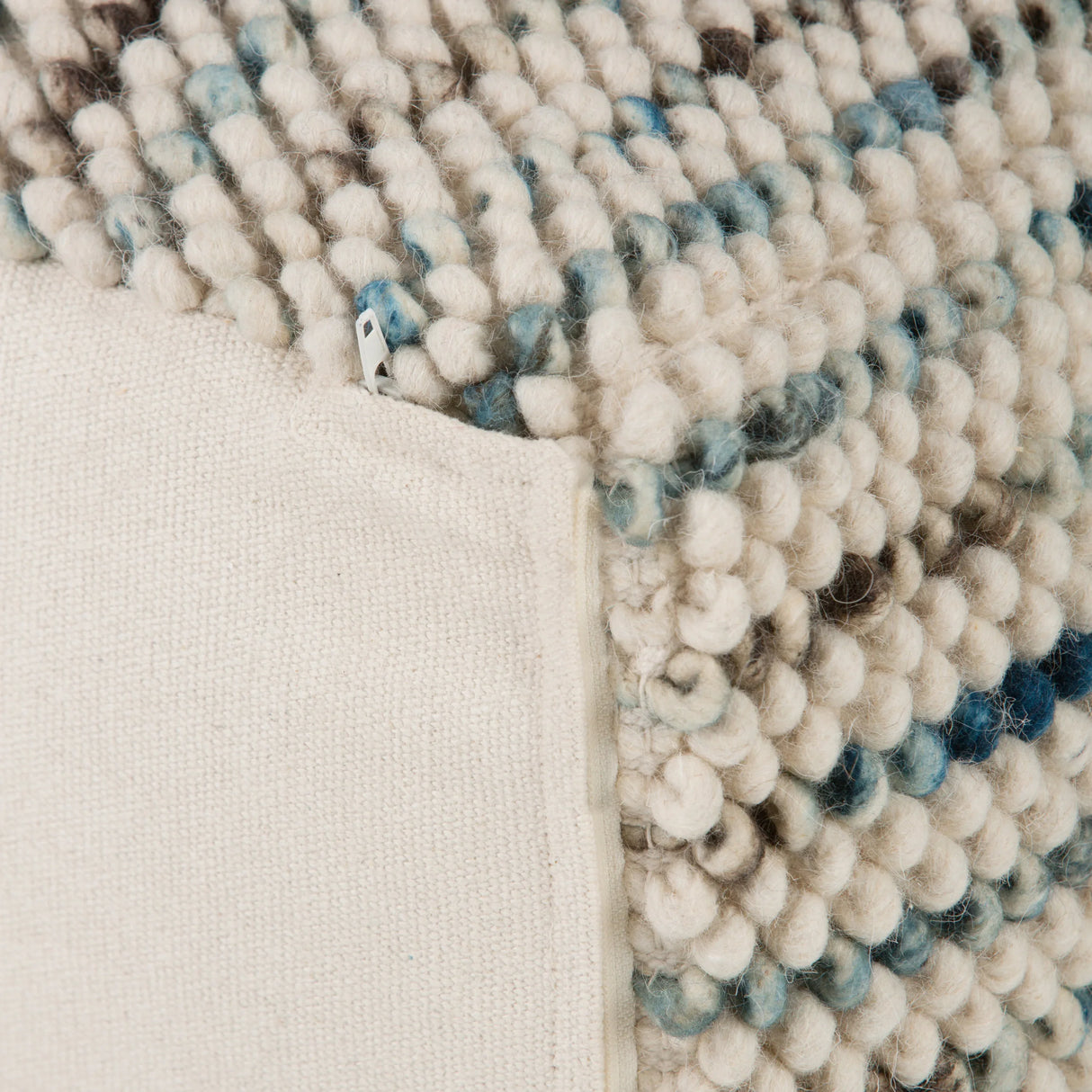 Multi-Color Handwoven Wool Fabric Cube Pouf - Omega Lifestyles