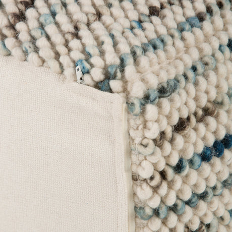 Multi-Color Handwoven Wool Fabric Cube Pouf - Omega Lifestyles