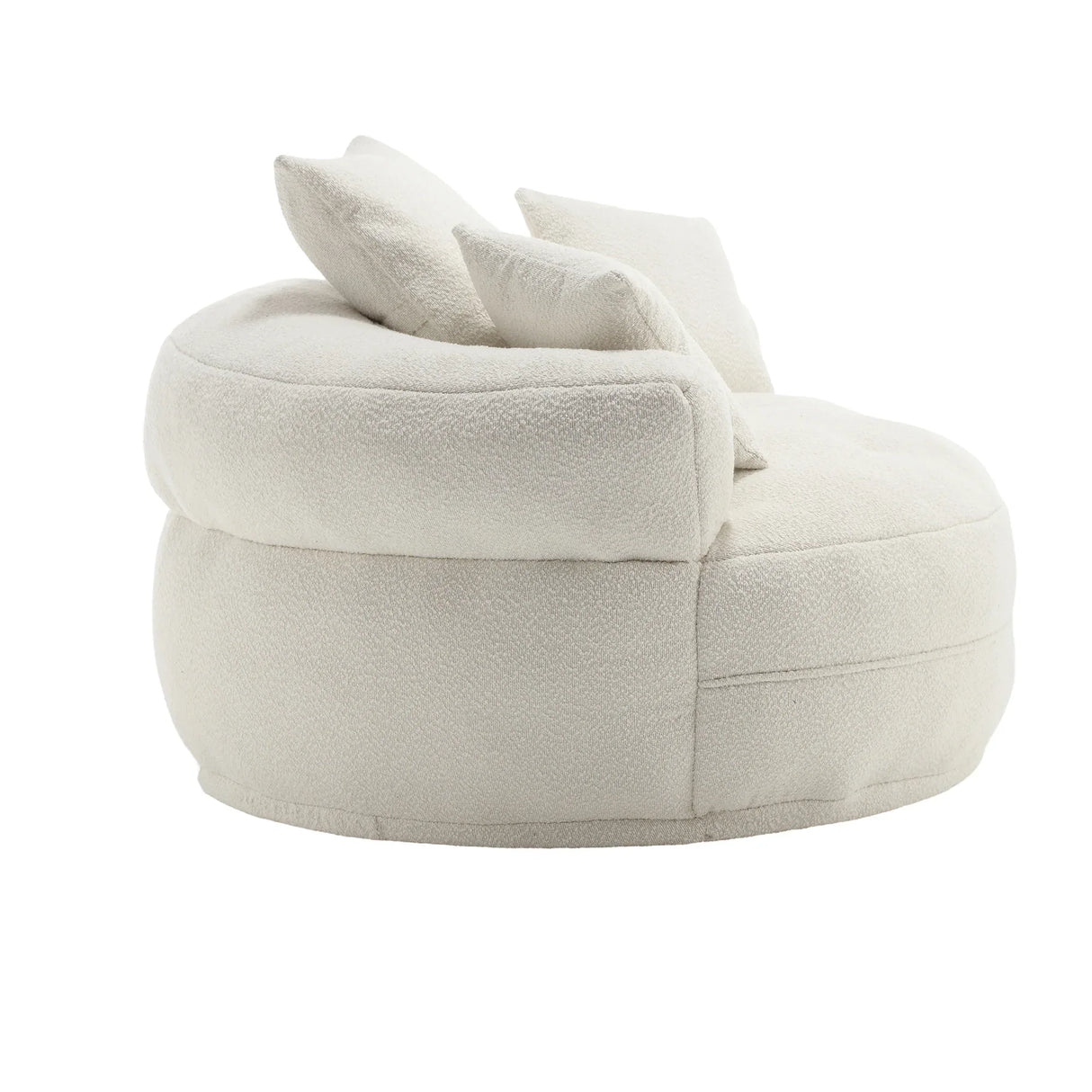 Modern Circular Chenille Fabric Sleeper Chair With Pillows - Omega Lifestyles