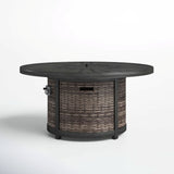 Modern Wicker Propane Outdoor Round Fire Pit Table