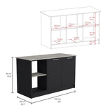 Modern Particle Board Kitchen Island With Double Doors - Omega Lifestyles
