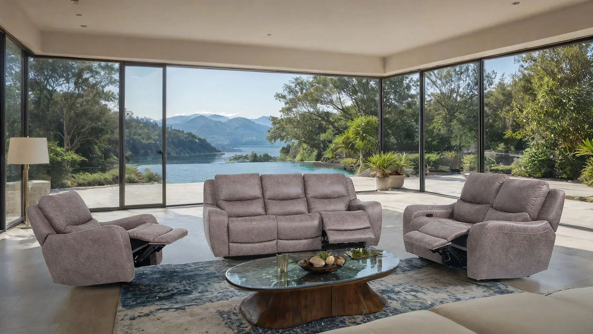 Contemporary Power Recliner Brown Hardwood Frame Oversized Seat - Omega Lifestyles