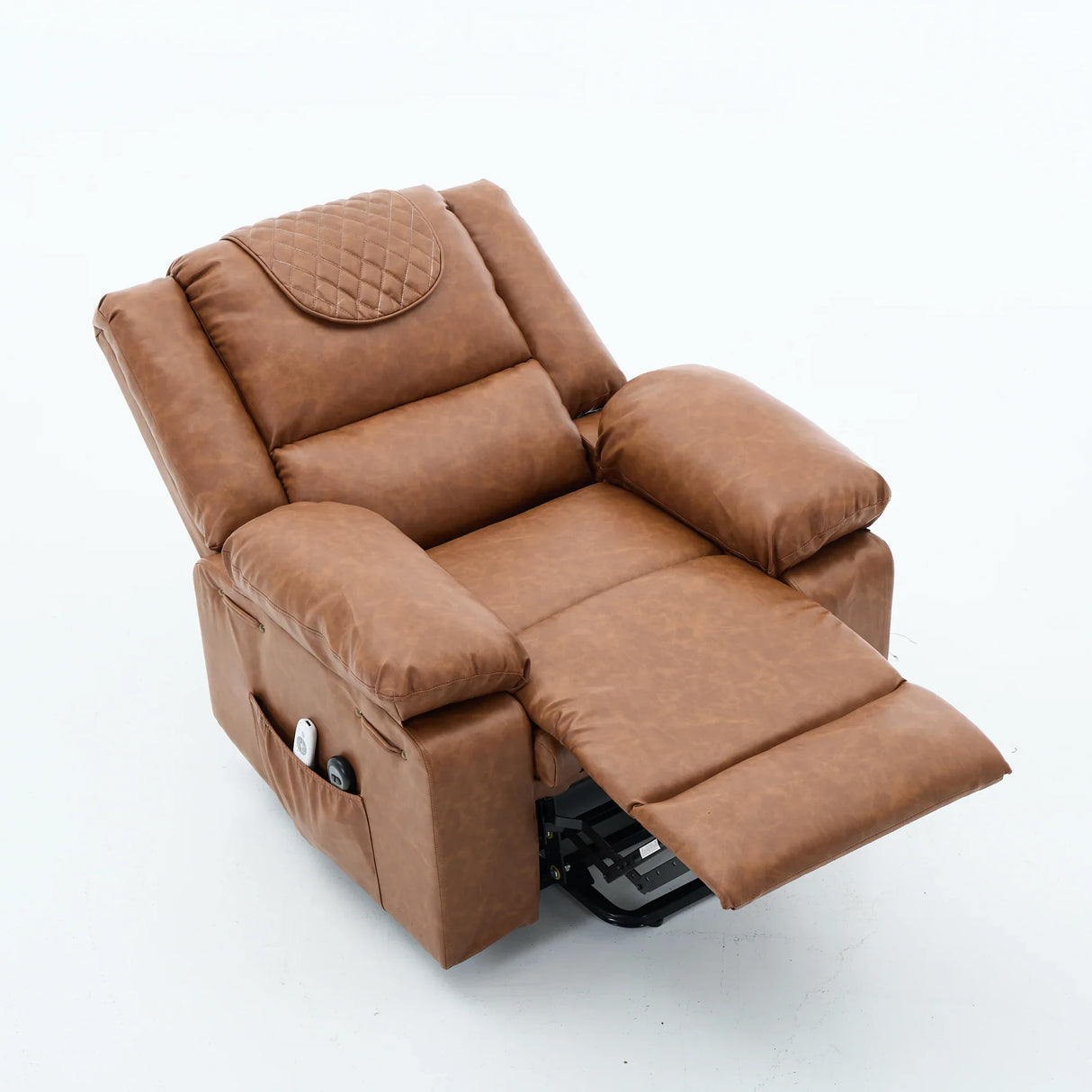 Medium-Firm PU Leather Remote-Controlled Heating Massage Recliner - Omega Lifestyles