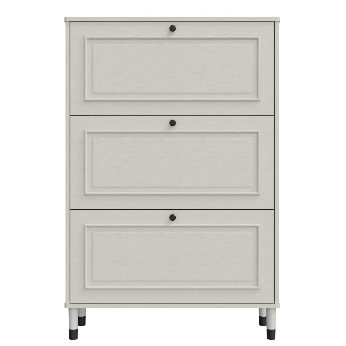 Ancient White MDF Narrow Entryway Shoe Storage Cabinet - Omega Lifestyles