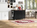 Farmhouse Kitchen Island Cart With Power Outlet - Omega Lifestyles