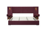 King Velvet Wingback Upholstered Platform Bed Frame - Omega Lifestyles