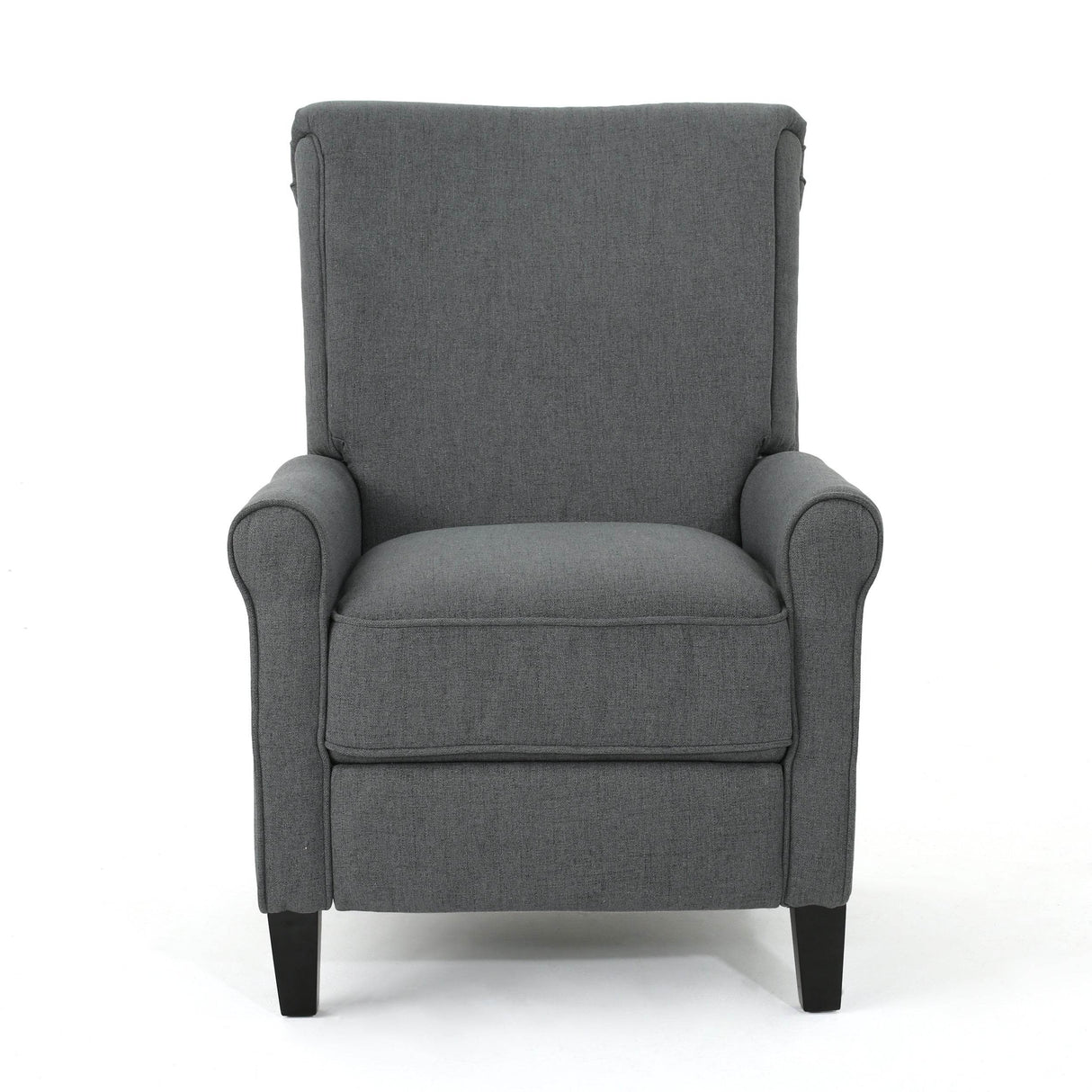 Charcoal Fabric Push Back Recliner Chair
