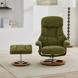 Soft Chenille Recliner Chair With Ottoman And Massage - Omega Lifestyles