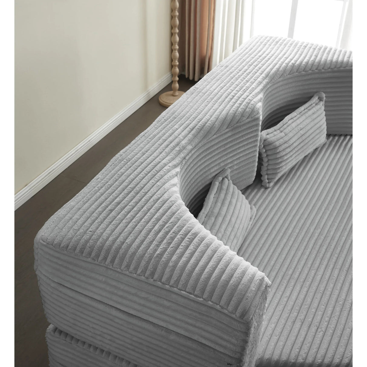 Full Size Plush Corduroy Folding Sleeper Sofa Bed With Pillows - Omega Lifestyles