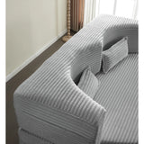 Full Size Plush Corduroy Folding Sleeper Sofa Bed With Pillows - Omega Lifestyles