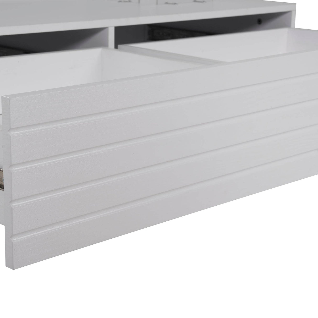 Modern White LED Lighting Coffee Table With Drawers - Sleep Galleria
