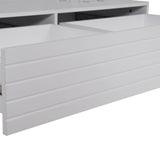 Modern White LED Lighting Coffee Table With Drawers - Sleep Galleria
